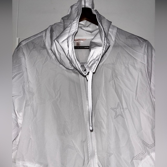NEW Nanette Lepore Running Stars Drawstring Cowl Neck Raincoat Jacket Women L - Picture 3 of 11